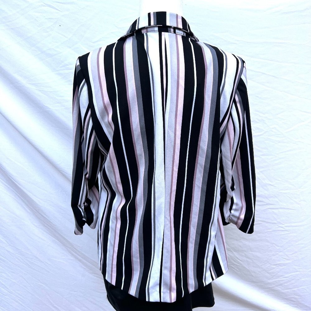 Pink, Black, White, and Grey Striped Blazer - Picture 2 of 6